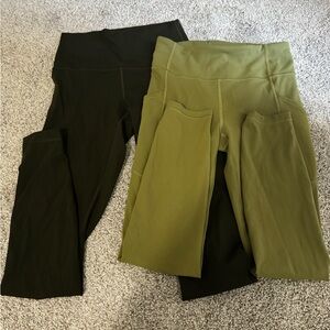 Lululemon Athletica 2 Pairs of Green Leggings